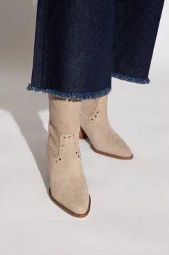 Coach Cowboylaarzen Phoebe Heeled Suede Ankle Boots Beige -Coach Verkoop 0f8614589bec9253248409159c82d2b6 1