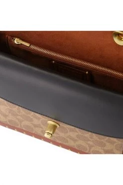 Coach Schoudertassen Coated Canvas Signature Border Rivets And Snake Madison Shoulder Bag Brown -Coach Verkoop 2944ece79b8f0449c5570cb759bb7603