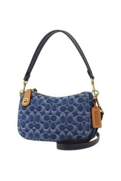 Coach Schoudertassen Washed Denim Signature Swinger Blue -Coach Verkoop 345f94c726a24069ebadac156a6844ad