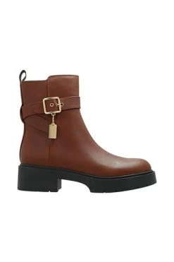 Coach Enkellaarsjes ‘Lacey’ Leather Ankle Boots Brown -Coach Verkoop 362ddb71408ef0439f068936e2a3effb