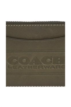 Coach Portefeuilles Leather Card Holder Green -Coach Verkoop 5c6e192560ae246b97c159fa1a11d9fe