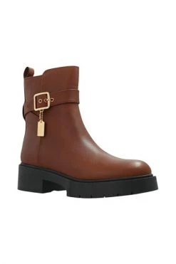 Coach Enkellaarsjes ‘Lacey’ Leather Ankle Boots Brown