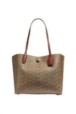 Coach Shoppers Tote Bags Brown