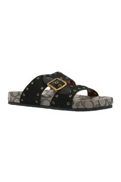 Coach Slippers Ally Slides Black -Coach Verkoop a1633f444c49afa7c55e096348d00c05