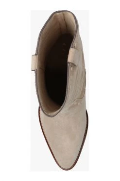 Coach Cowboylaarzen Phoebe Heeled Suede Ankle Boots Beige