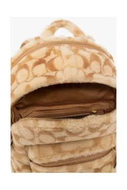 Coach Rugzakken ‘Charter’ Shearling Backpack Beige -Coach Verkoop c5eb189f8ca088482b97506d40bccac5