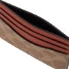 Coach Portefeuilles Flat Card Case In Signature Brown -Coach Verkoop c6509744a4c81b8bb7dd663a946e9535